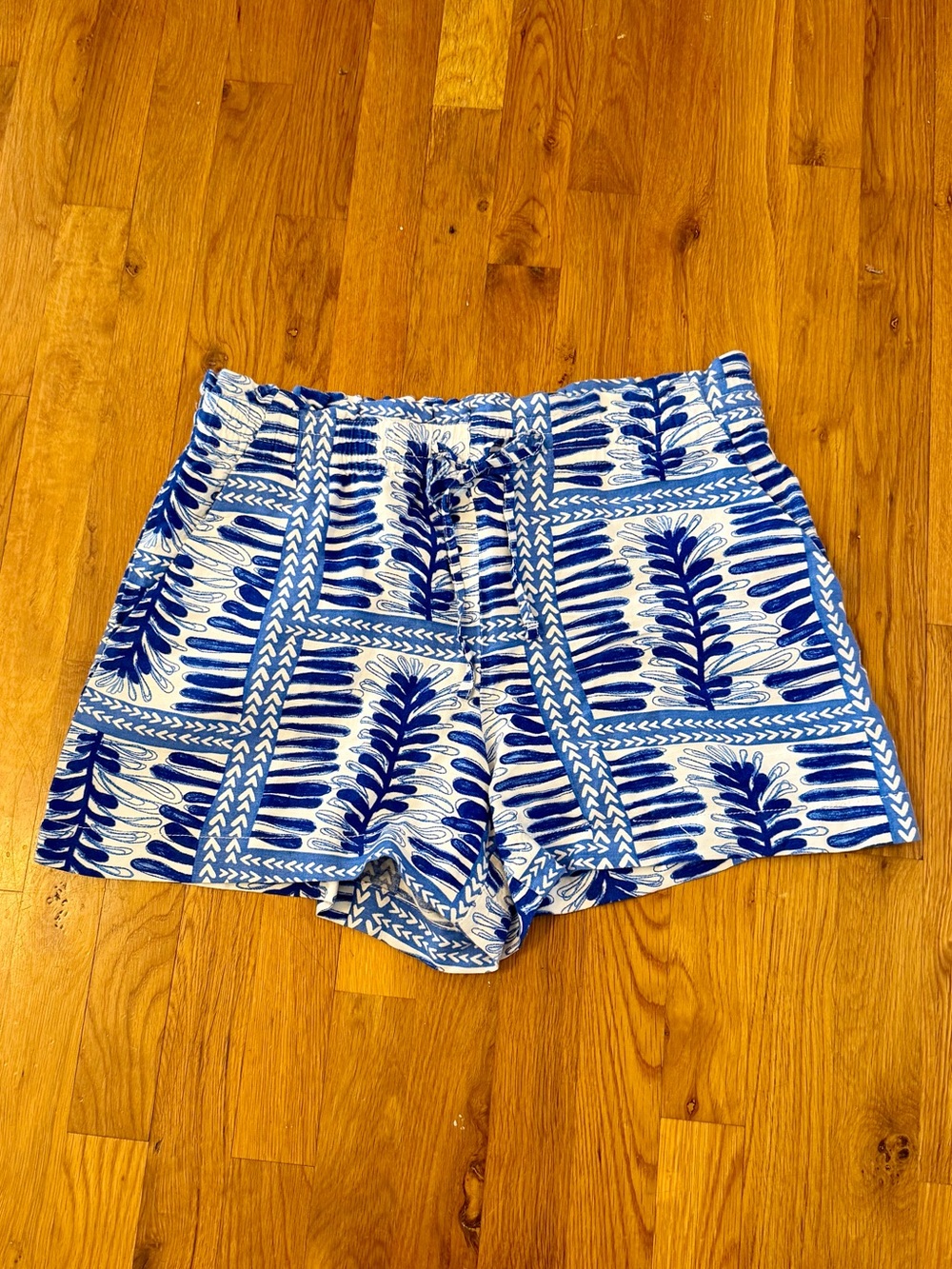 LOFT Blue & White Printed Shorts